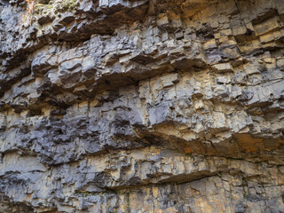 Shungite outcrop in the village of Shunga in the Republic of Karelia