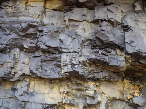 Shungite outcrop in the village of Shunga in the Republic of Karelia