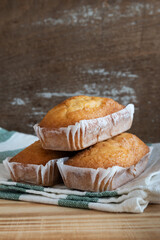 Valencian muffins on rustic background