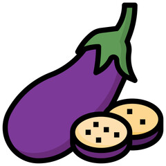 EGGPLANT filled outline icon,linear,outline,graphic,illustration