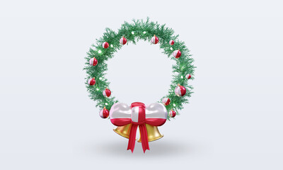3d christmas wreath Malta flag rendering front view