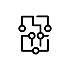 Chip icon isolated on white background. Circle chip icon for web site and app. Modern flat microchip symbol. Vector illustration, abstract concept