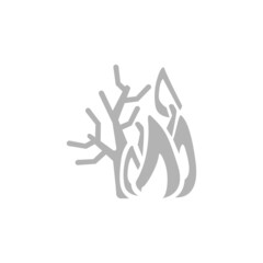 icon of trees in flames, forest fires, drought, vector illustration