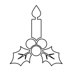 Christmas candle icon, holiday concept, vector illustration