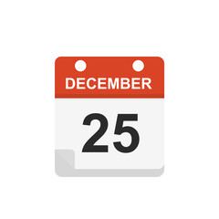 calendar icon, christmas day, vector illustration