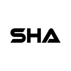SHA letter logo design with white background in illustrator, vector logo modern alphabet font overlap style. calligraphy designs for logo, Poster, Invitation, etc.