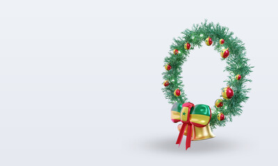 3d christmas wreath Senegal flag rendering right view