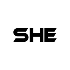 SHE letter logo design with white background in illustrator, vector logo modern alphabet font overlap style. calligraphy designs for logo, Poster, Invitation, etc.