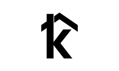 logo letter K home vector