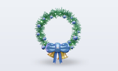 3d christmas wreath Somalia flag rendering front view