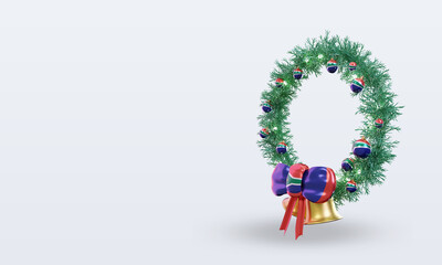 3d christmas wreath South Africa flag rendering right view