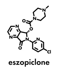 Fototapeta premium Eszopiclone hypnotic drug molecule (sleeping pill). Skeletal formula.