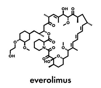 Everolimus Immunosuppressant Molecule. Used In Drug-eluting Coronary Stents. Skeletal Formula.