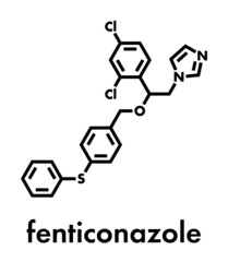 Fenticonazole antifungal drug molecule. Skeletal formula.
