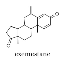 Exemestane breast cancer drug molecule (aromatase inhibitor). Skeletal formula.