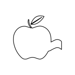 diet food, apple, weight loss, vector illustration