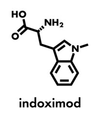 Indoximod cancer drug molecule (IDO or indoleamine 2,3-dioxygenase inhibitor). Skeletal formula.