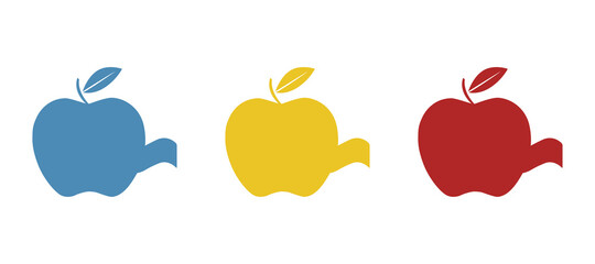 diet food, apple, weight loss, vector illustration