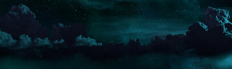 pretty panorama of clouds at night background , conceptual nature 3D rendering