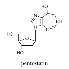 Pentostatin cancer drug molecule. Skeletal formula.