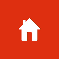 Fototapeta na wymiar house icon on red background, vector illustration