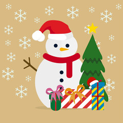 icon of snowman, christmas, snow, holiday weekend, free time, vector illustration