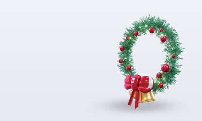 3d christmas wreath Tonga flag rendering right view