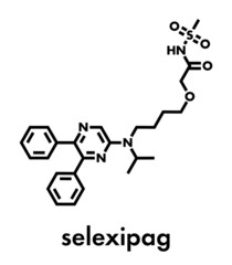 Selexipag pulmonary arterial hypertension drug molecule. Skeletal formula.