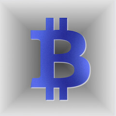 Obraz premium Bitcoin symbol sign logotype - 3d Icon button of bitcoins digital currency.