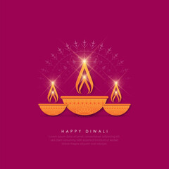 DIWALI- ABSTRACT ILLUSTRATION OF DIYA ON DIWALI CELEBRATION.