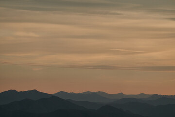 Sunset over the Picos de Europa National Park. Asturias. Spain