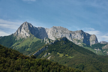Fototapeta na wymiar Beyu Pen path in the Ponga Natural Park in Asturias. Spain
