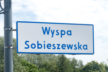 Entrance Wyspa Sobieszewska (Sobieszewska Island) street sign. © Robson90