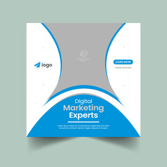 Digital corporate business marketing social media post template. Editable minimal banner layout, Vector illustration design