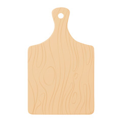 Wooden cutting board with a handle. Isolated illustration on a white background.