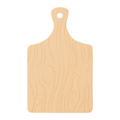Wooden cutting board with a handle. Isolated illustration on a white background.