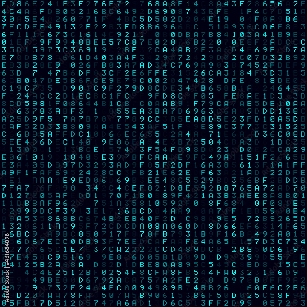Poster digital background featuring a cyan-filled hexadecimal pattern. a medium-sized seamless and charming