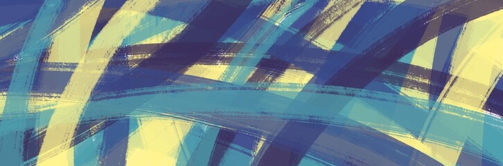 Obraz premium Abstract painting art with turquoise, blue, and yellow paint brush for presentation, website background, halloween poster, wall decoration, or t-shirt design.