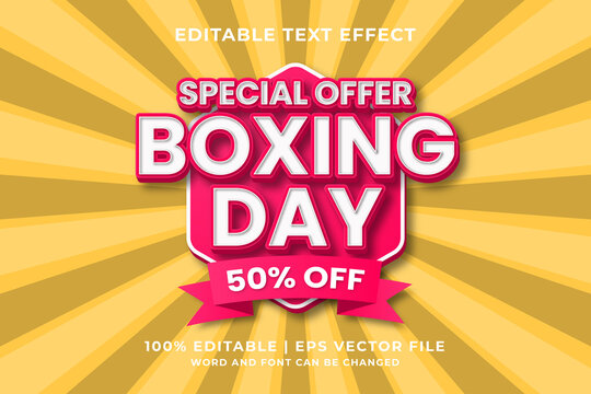 Editable text effect - Boxing Day template style premium vector
