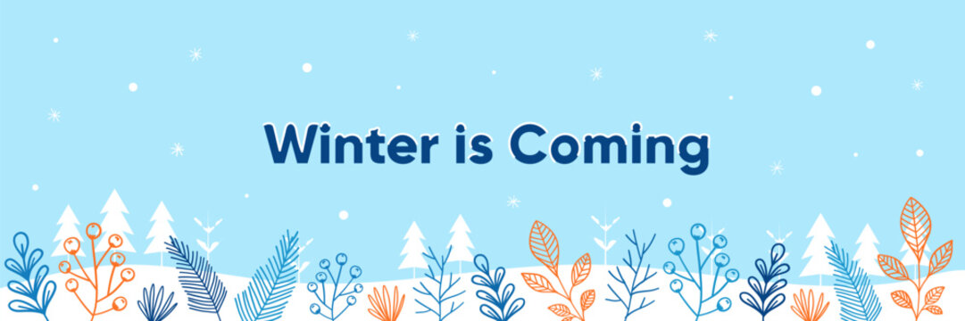 Flat design winter banner template. Editable banner for social media post, website and internet ads