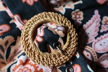 Fashion belt on print fabric