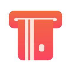 Illustration vector graphic icon of Insert Card Icon. Gradient Style Icon. Vector illustration isolated on white background. Perfect for website or application design.