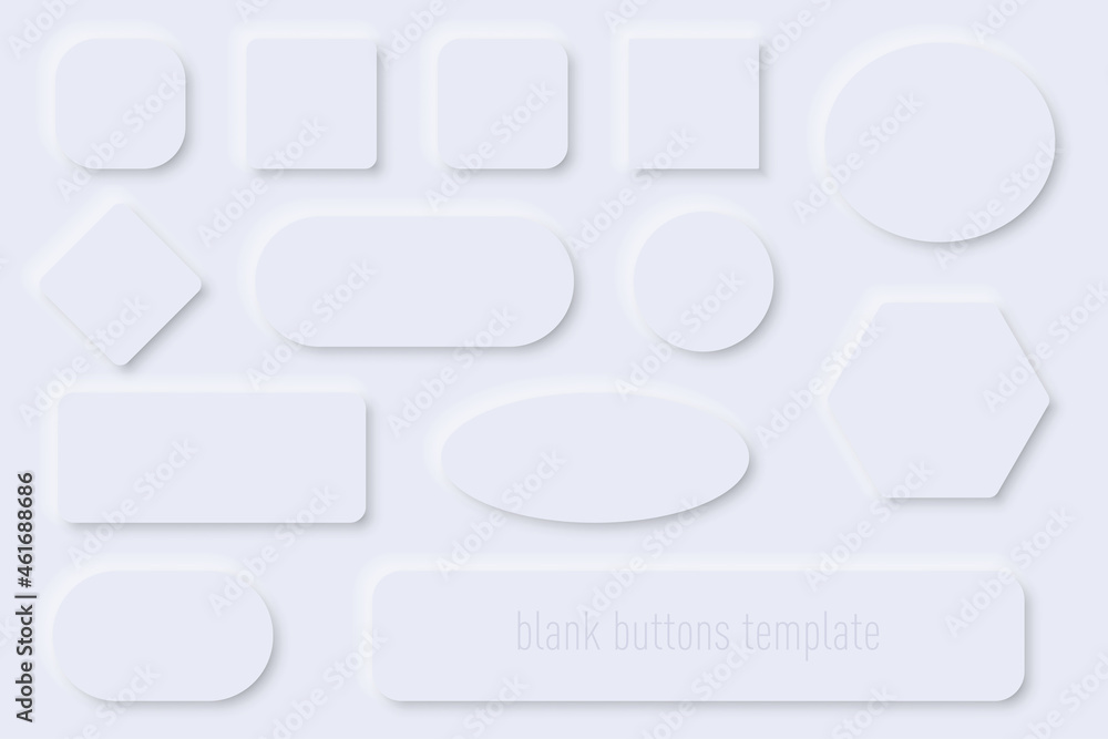 Poster Blank web buttons template collection with shadow in gray