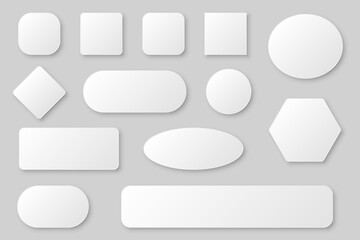 Blank web buttons template collection with shadow in gray