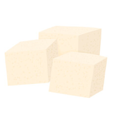 Tofu cheese. Soy cheese illustration isolated on white background.
