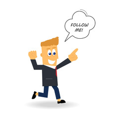 Influencer - internet marketing strategy. Leader isolated on white background. For web site, social media, wallpaper, poster, ad and print materials. Creative business concept, vector illustration