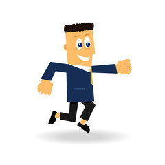 Leader isolated on white background. Happy man gesture triumph and achievement. For web site, app, social media and poster. Creative business concept, vector illustration