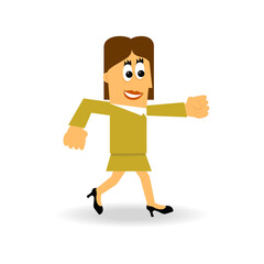 Leader isolated on white background. Happy woman gesture triumph and achievement. For web site, app, social media and poster. Creative business concept, vector illustration