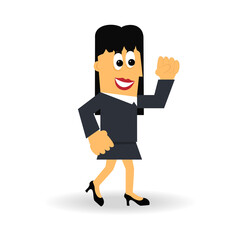 Leader isolated on white background. Happy woman gesture triumph and achievement. For web site, app, social media and poster. Creative business concept, vector illustration