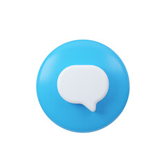 Chat sign digital render. Interface button isolated on white.
